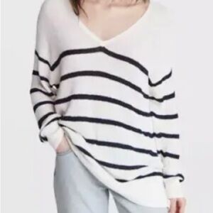 Women’s Rag & Bone Soleil Striped V-Neck Sweater